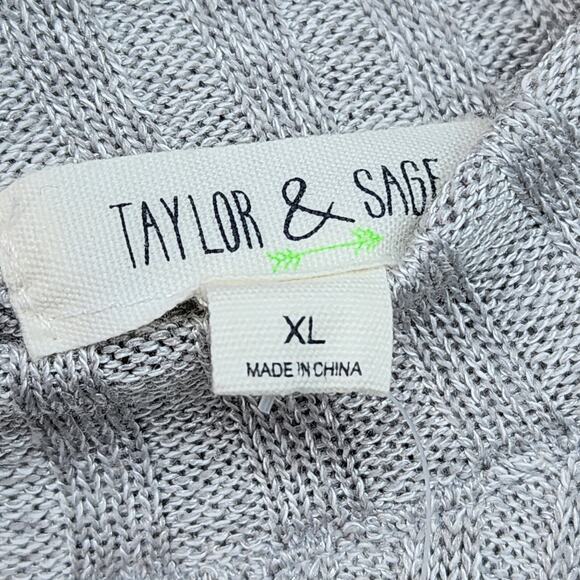 NWT Taylor & Sage Womens XL Sleeveless Ribbed Knit Pullover Top Gray Boho Shirt - Picture 10 of 13